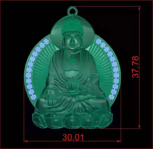 Pendant Buddha Gold Diamond 