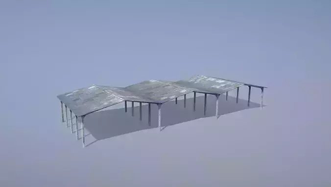 MilitaryBase PortoVelho Hangar 02 Low-poly 3D model