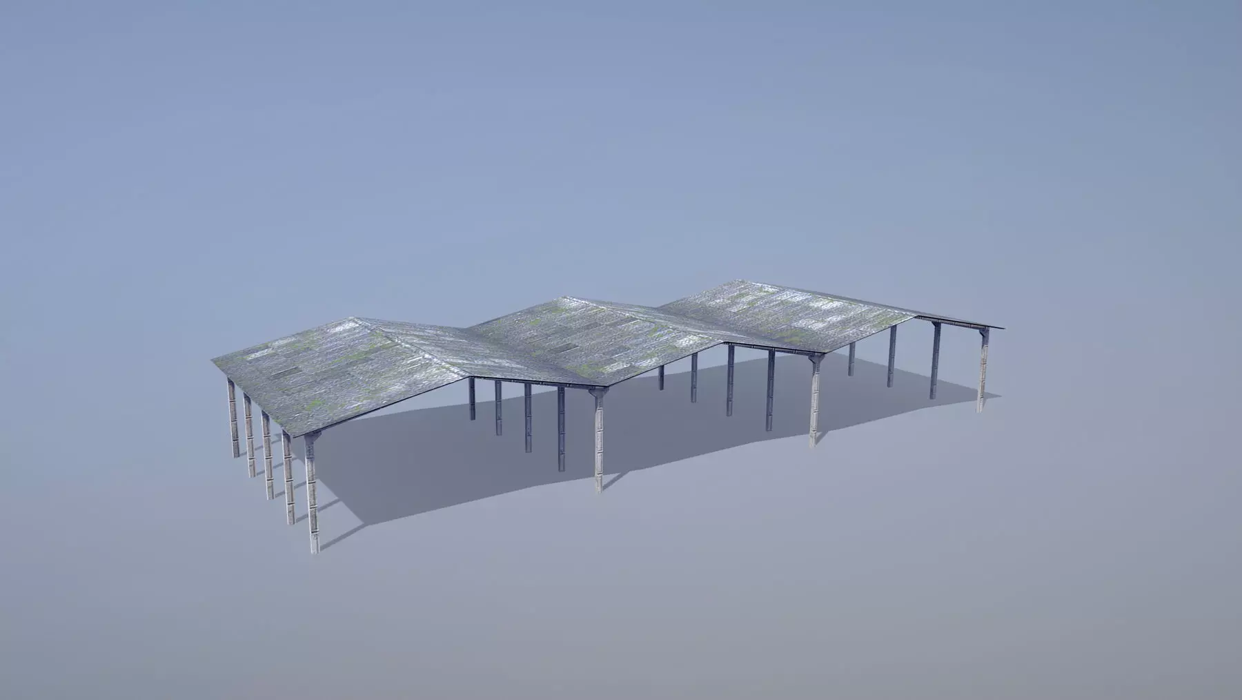 MilitaryBase PortoVelho Hangar 02 Low-poly 3D model_0
