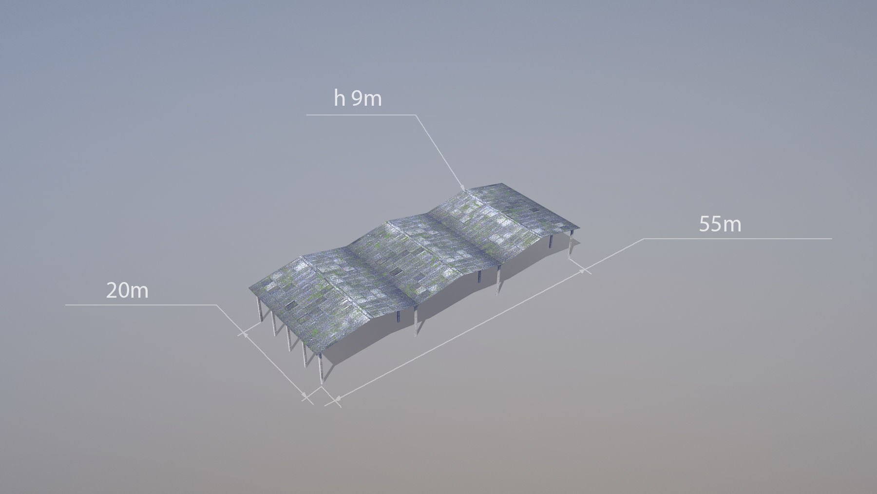 MilitaryBase PortoVelho Hangar 02 Low-poly 3D model_5