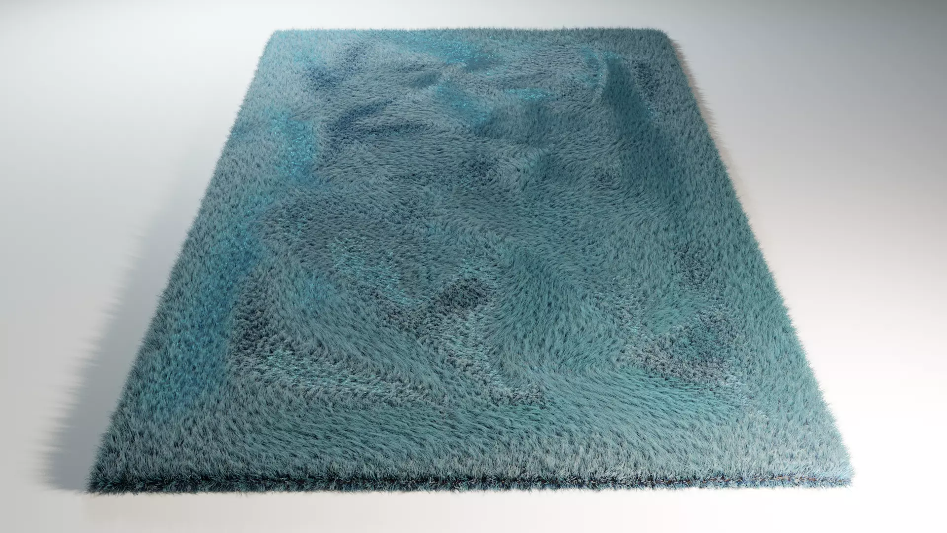 Blue Furry Carpet 3D model_0