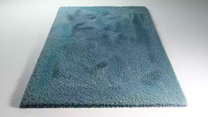 Blue Furry Carpet
