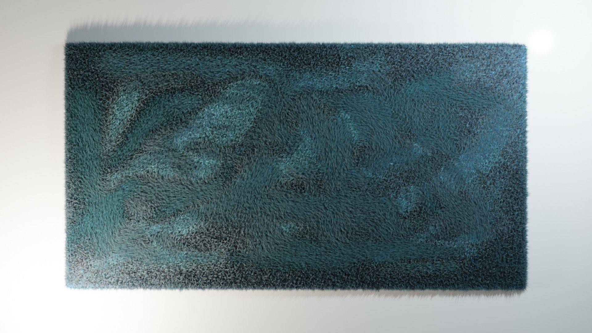 Blue Furry Carpet 3D model_1