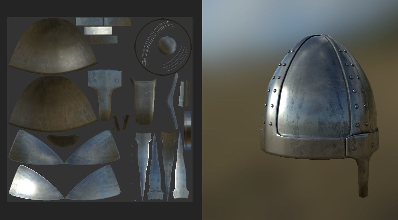 Normal Nasal Helmet  Low-poly 3D model_8