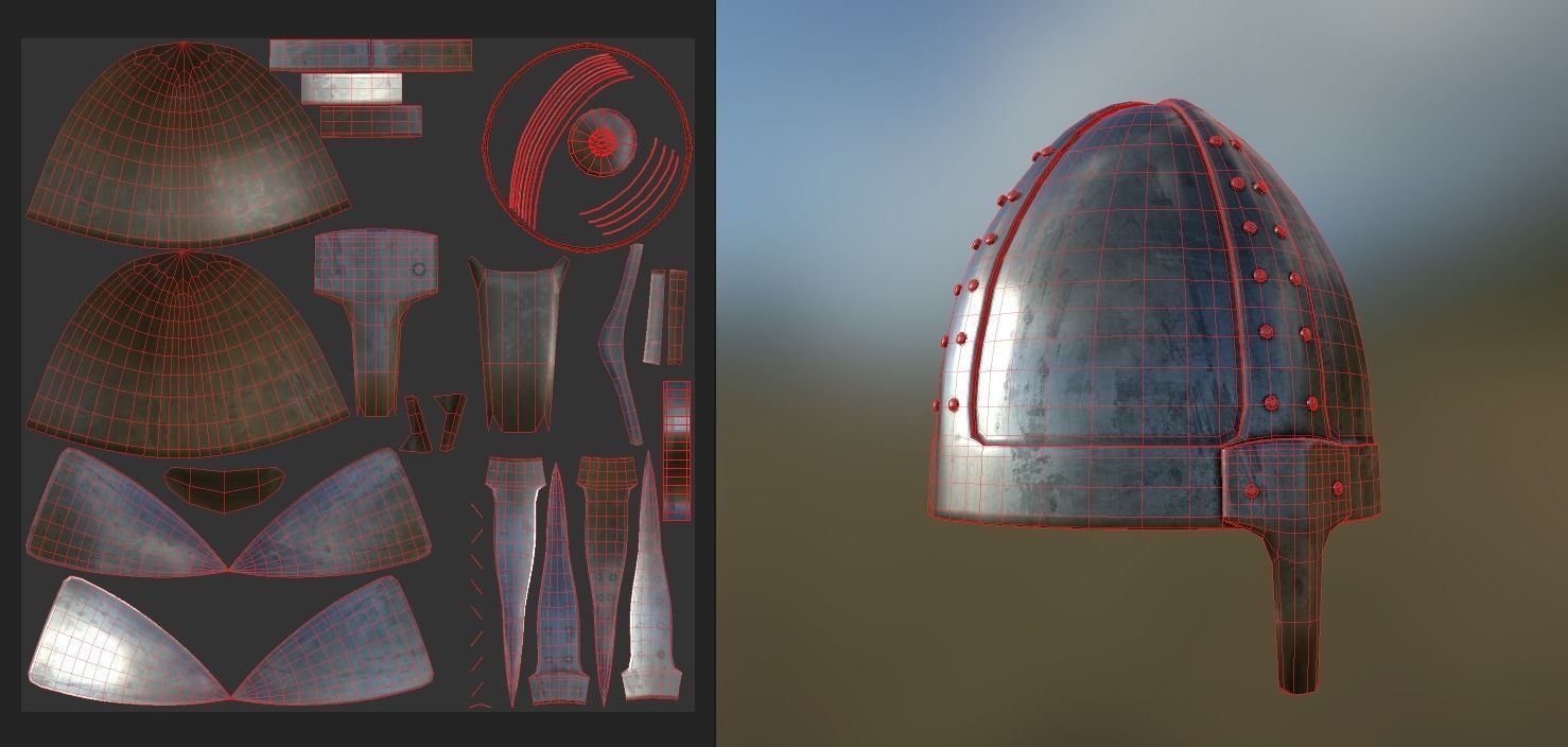 Normal Nasal Helmet  Low-poly 3D model_6