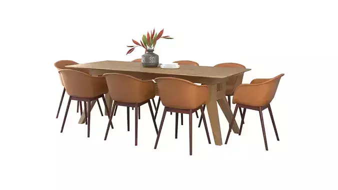  Dining A - Leather and Timber