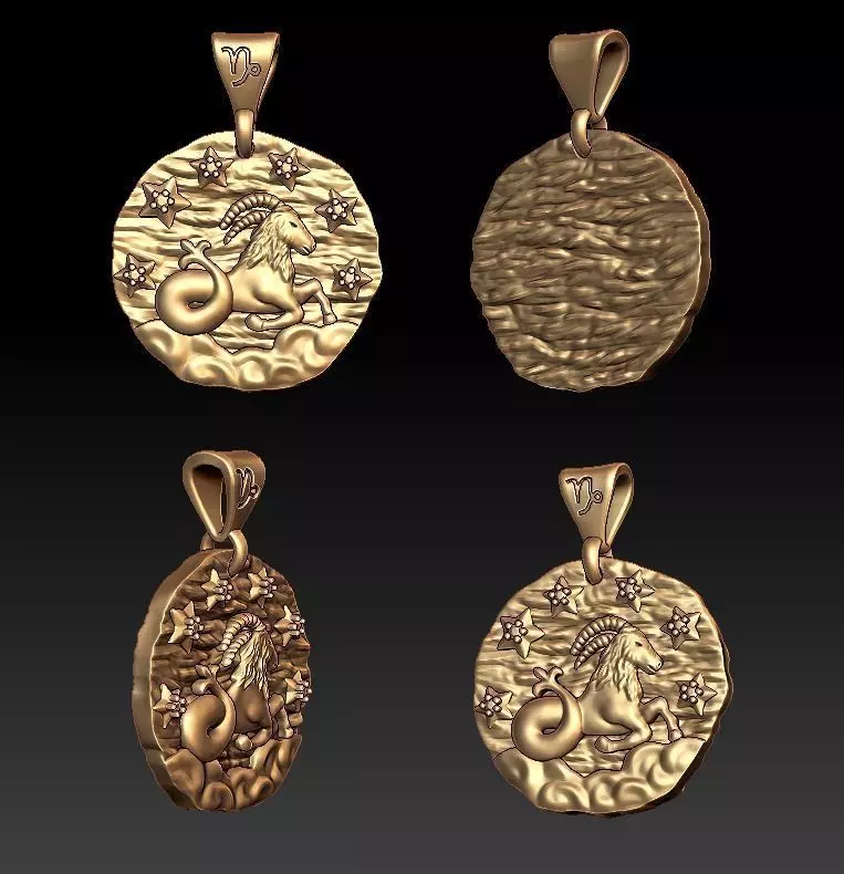 Horoscope Capricorn pendant 3D print model