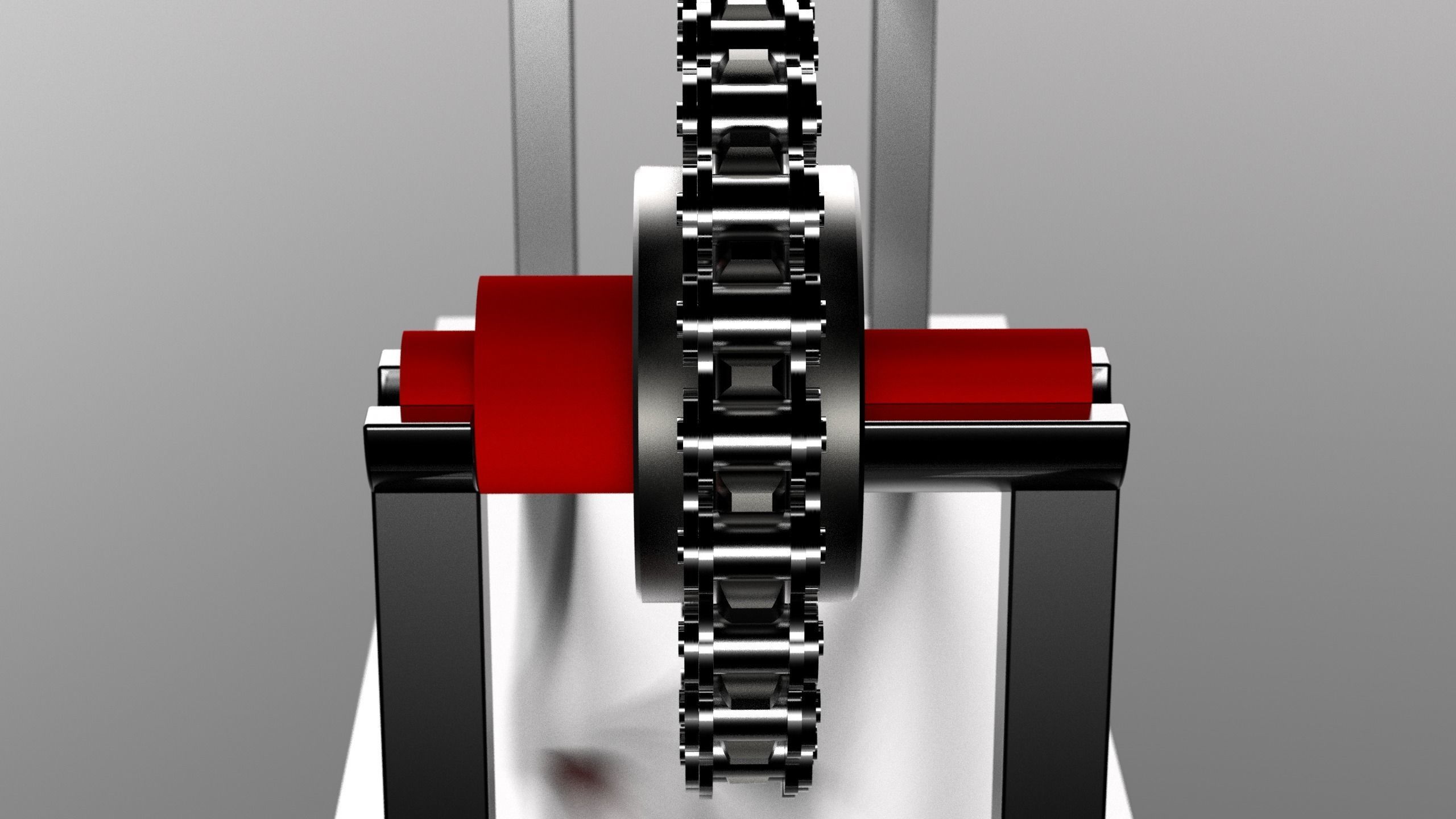 TRANSMISSION CHAIN AND GEAR ASSEMBLY - STANDARD ROLLER - ANSI 60 3D print model_2