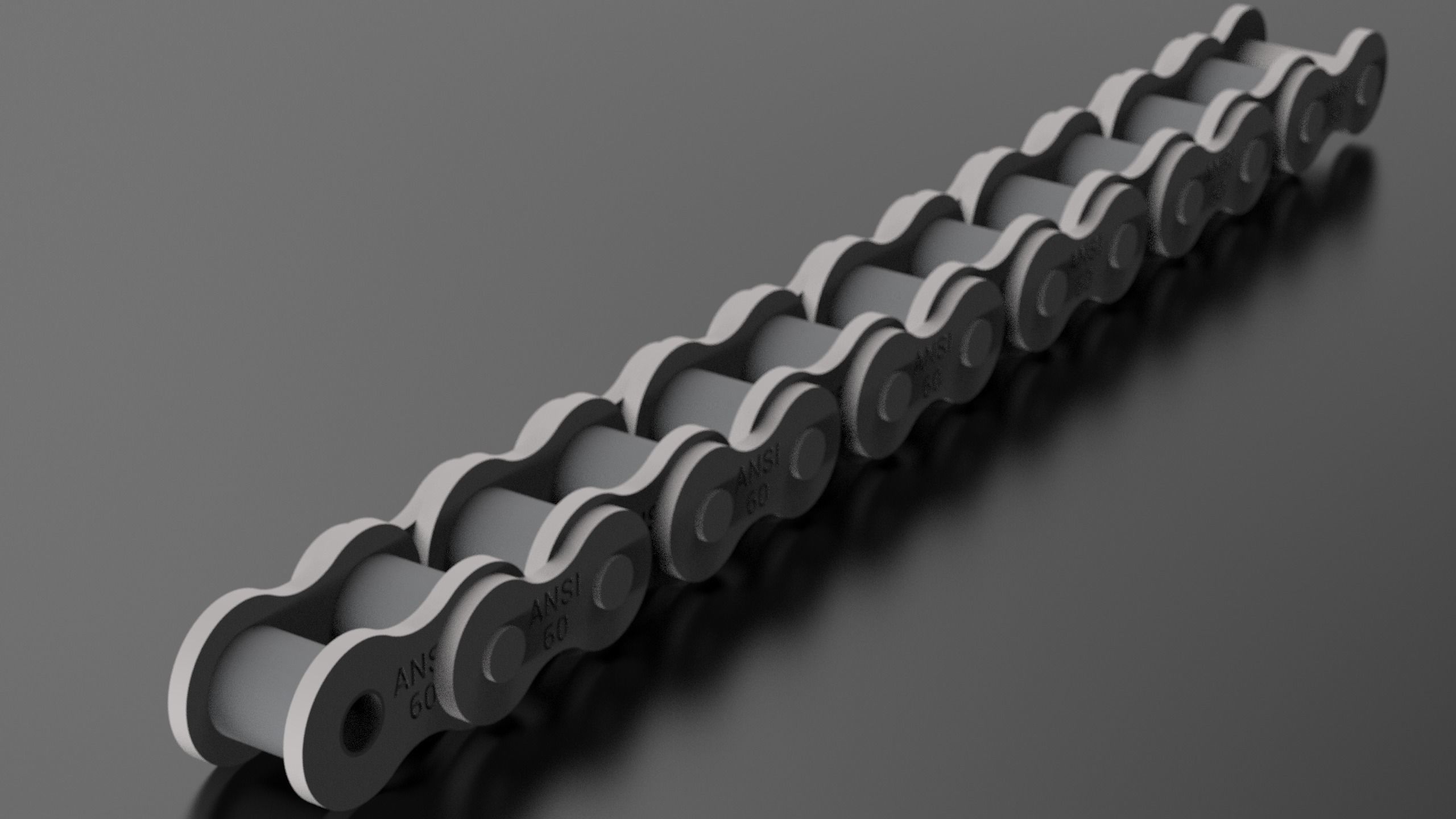 TRANSMISSION CHAIN AND GEAR ASSEMBLY - STANDARD ROLLER - ANSI 60 3D print model_3