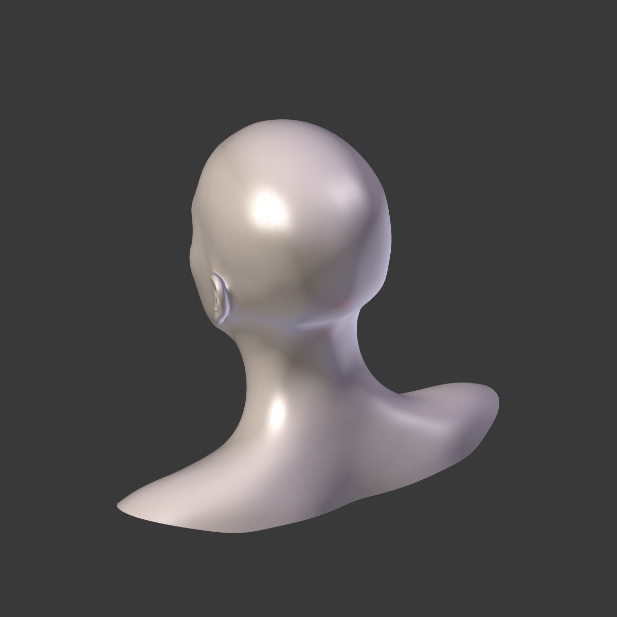 Woman Head Low-poly 3D model_15