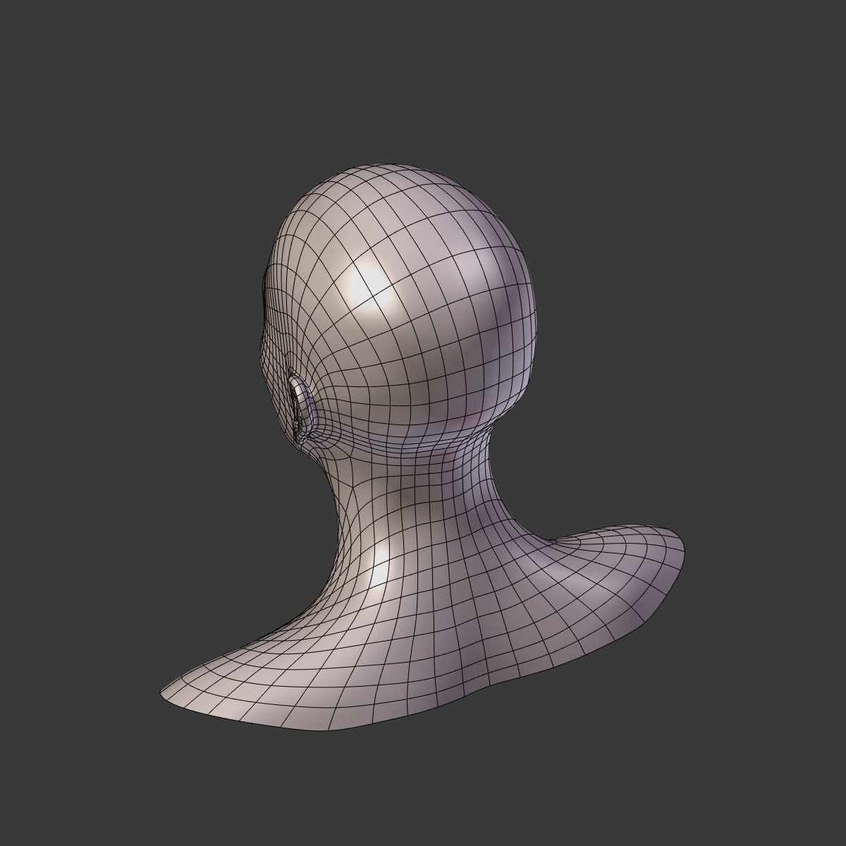 Woman Head Low-poly 3D model_16