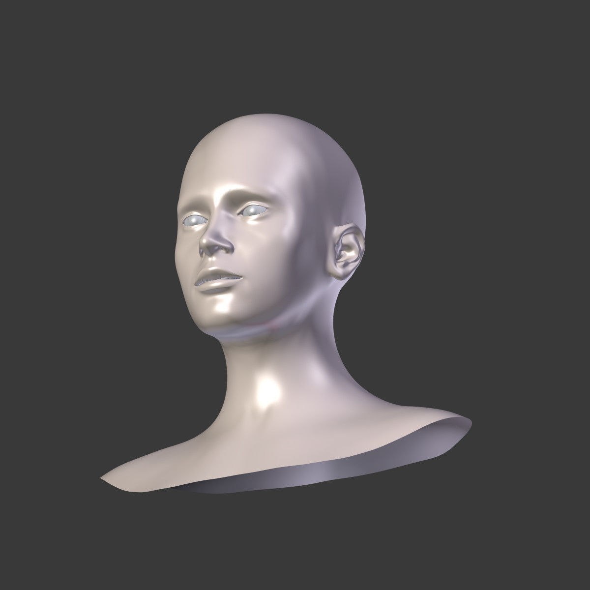 Woman Head Low-poly 3D model_17