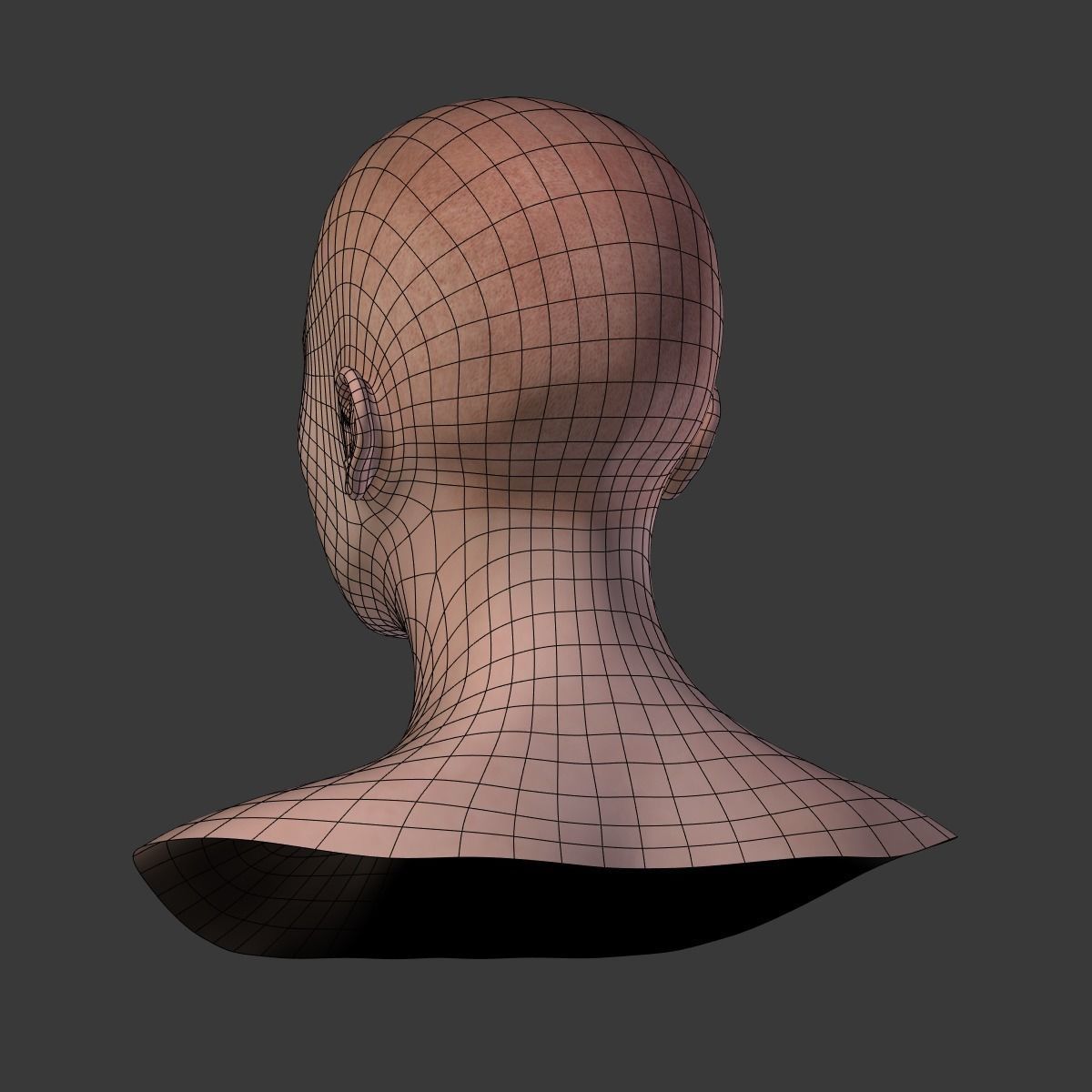 Woman Head Low-poly 3D model_23