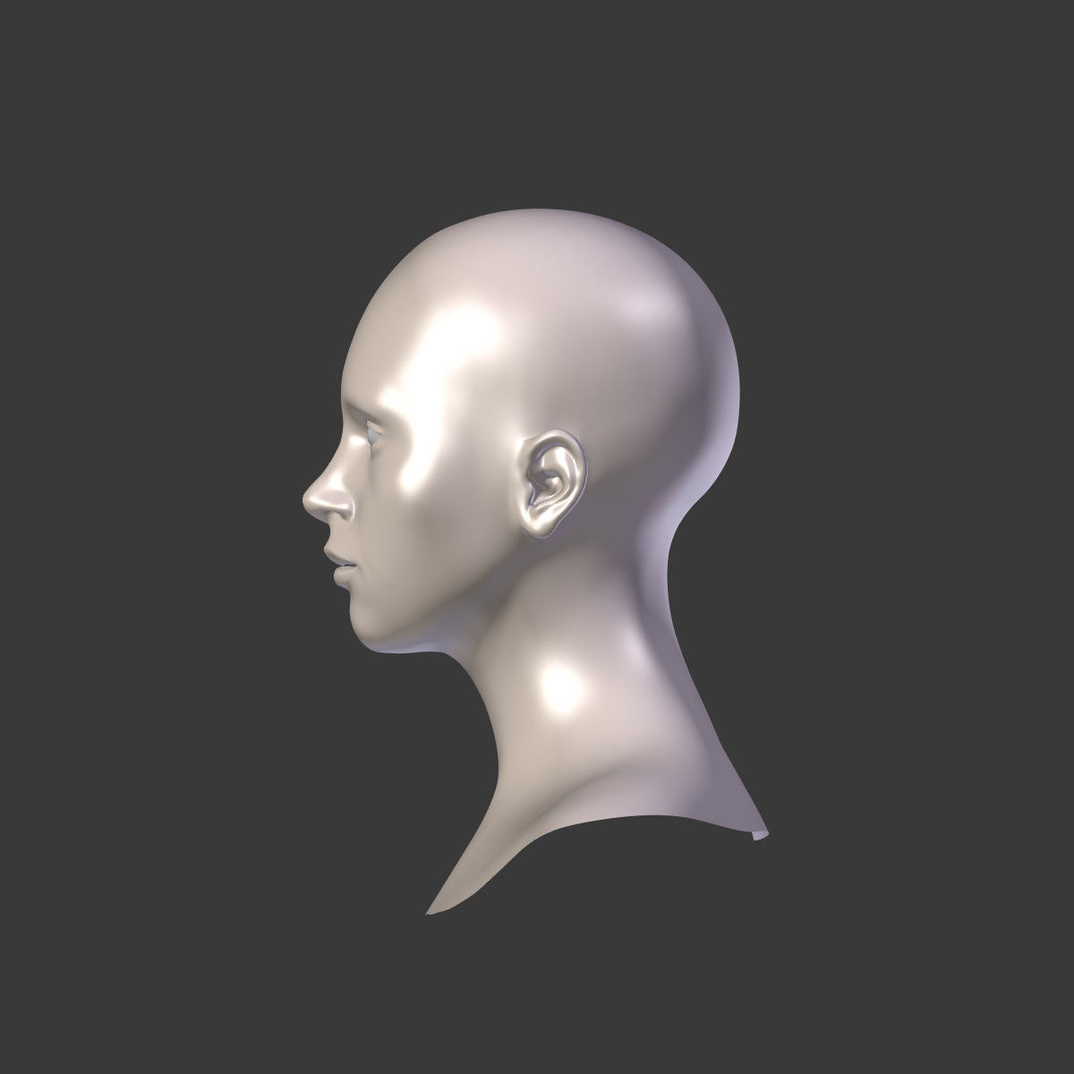 Woman Head Low-poly 3D model_11