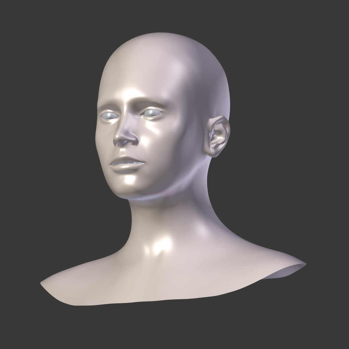 Woman Head Low-poly 3D model_13