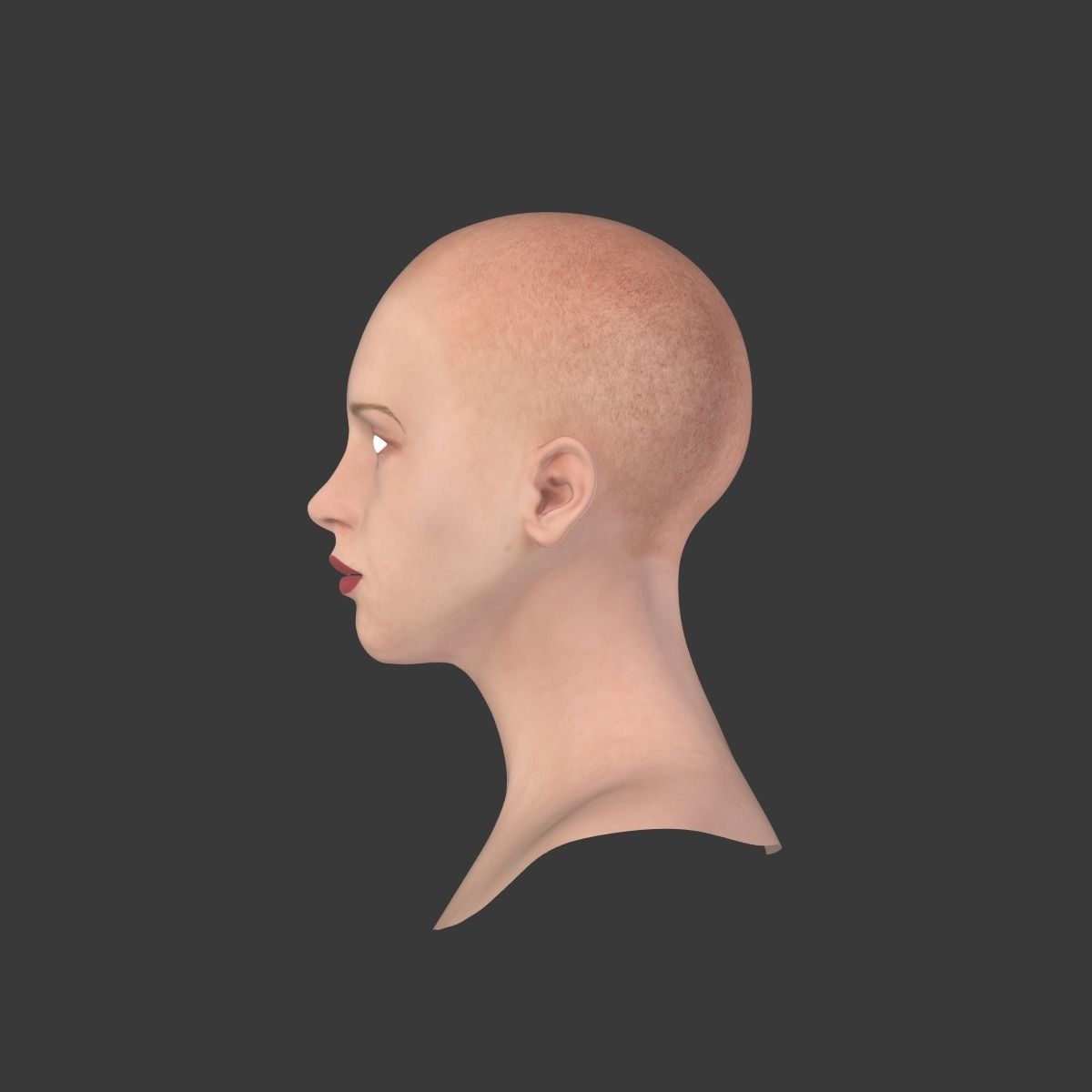 Woman Head Low-poly 3D model_9