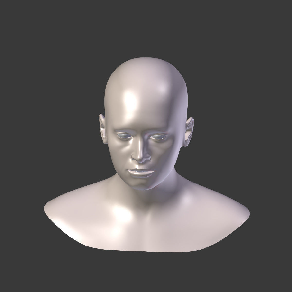 Woman Head Low-poly 3D model_18