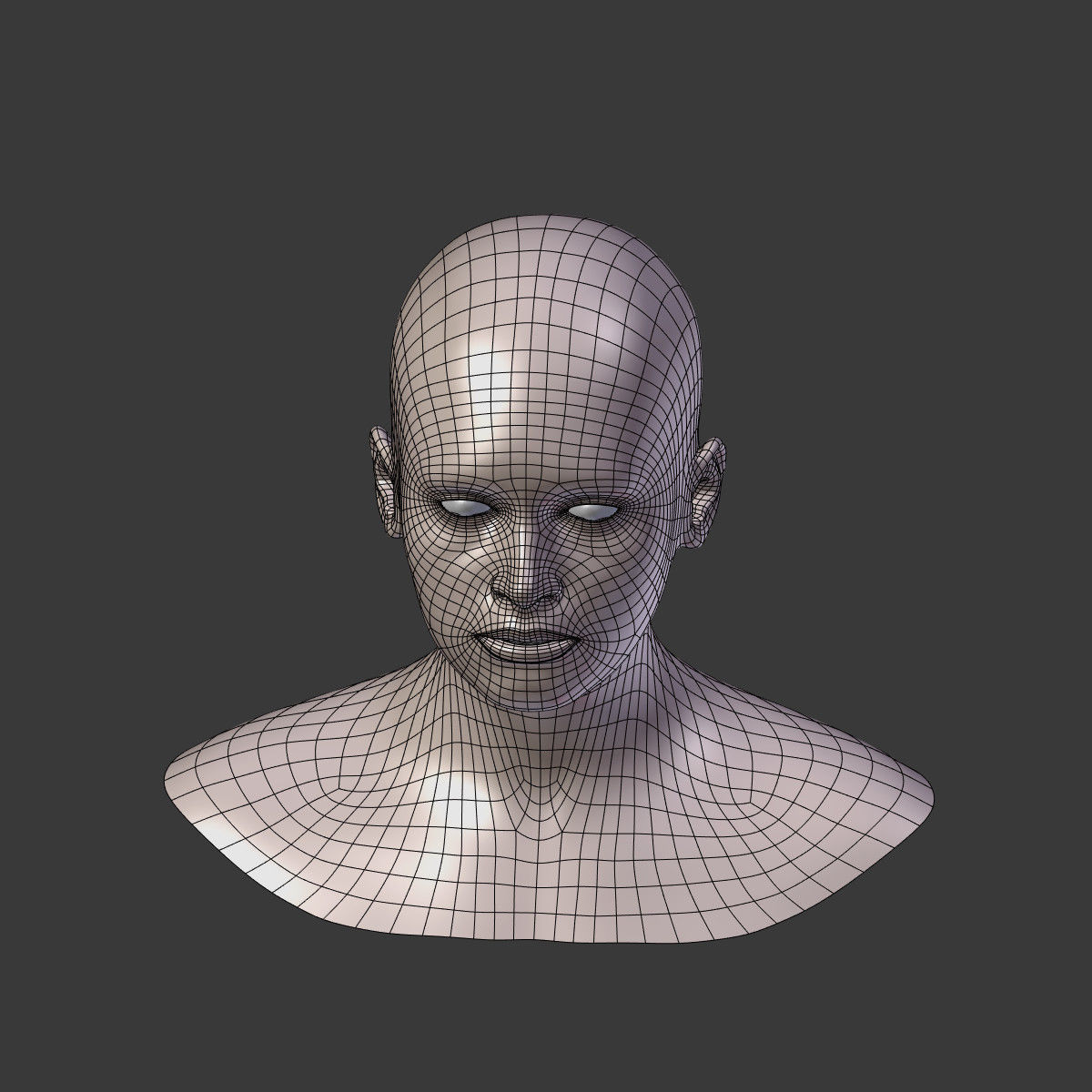 Woman Head Low-poly 3D model_21