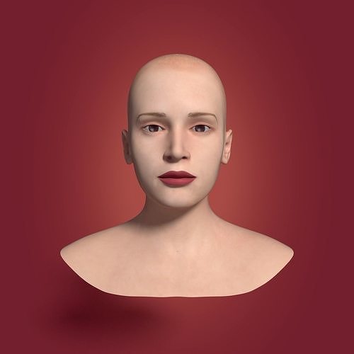 Woman Head Low-poly 3D model