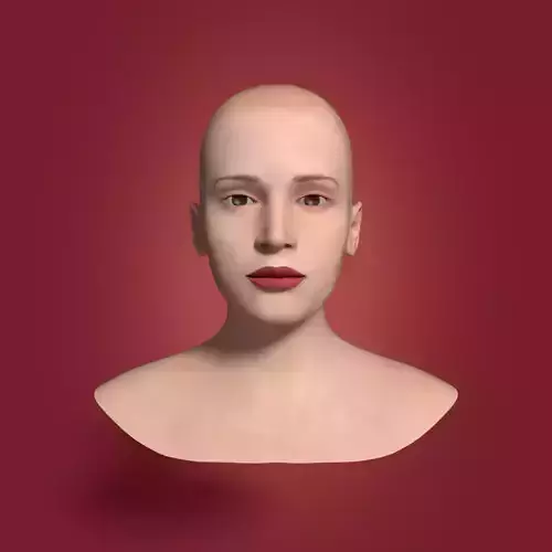 Woman Head Low-poly 3D model