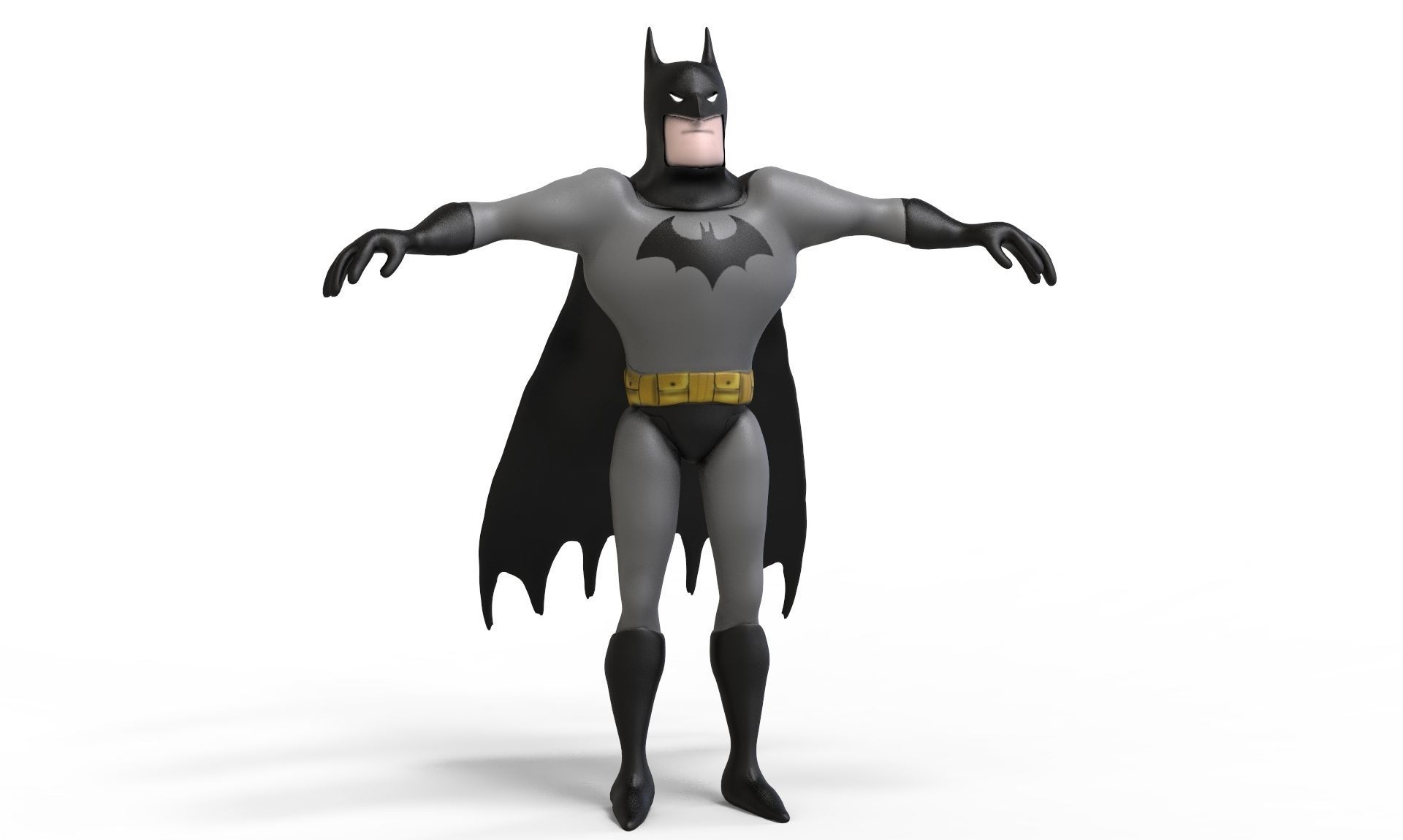 Batman Cartoon Low-poly 3D model_5
