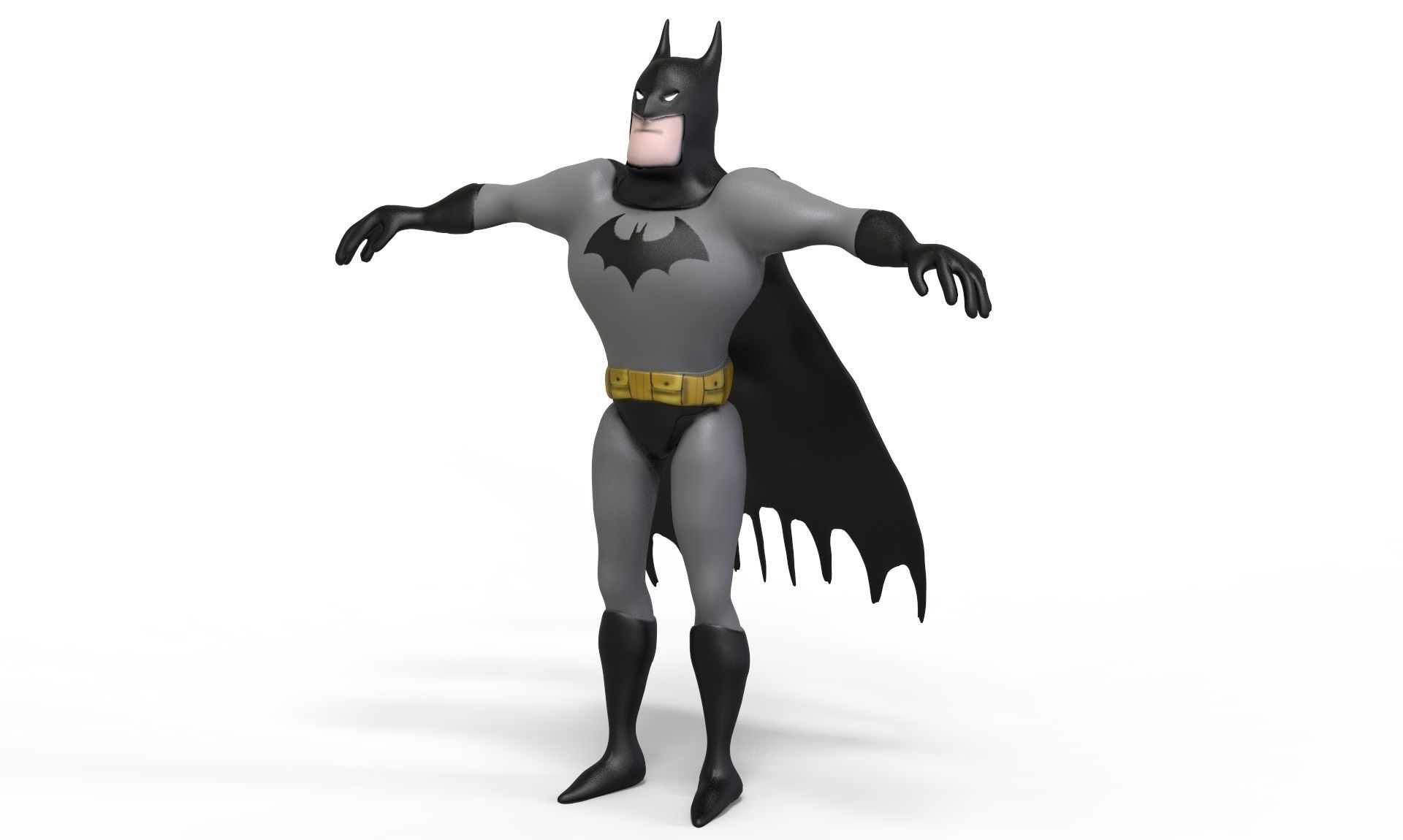 Batman Cartoon Low-poly 3D model_2
