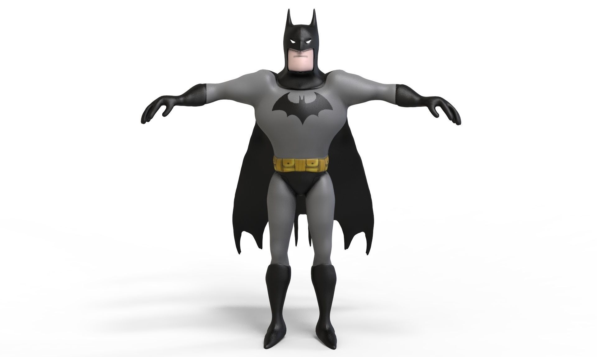 Batman Cartoon Low-poly 3D model_1