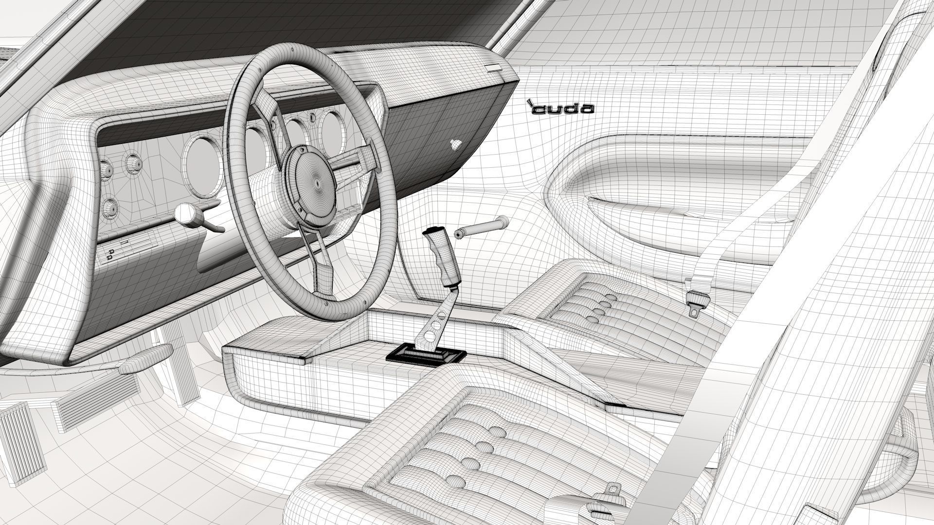 Plymouth Cuda 1970 - 1971 3D model_43