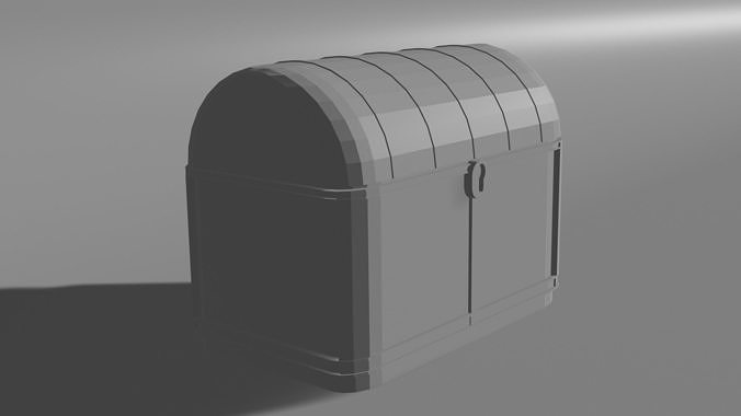 Chest trash can Low-poly 3D model