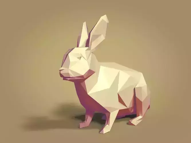 Low Poly Cartoon Rabbit