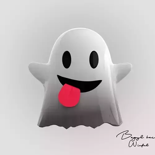 Emoji Ghost Low-poly 3D model