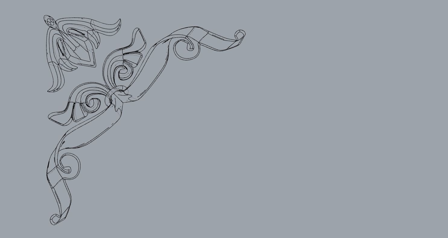 Ornamental Architectural Flourish 3D model_4