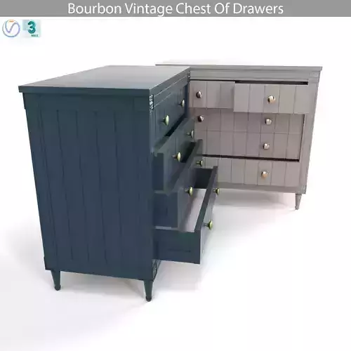 Bourbon Vintage Chest Of Drawers 3D model