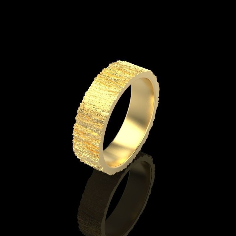 Rings  with tree bark texture 3dm stl 3D print model 3D print model_13