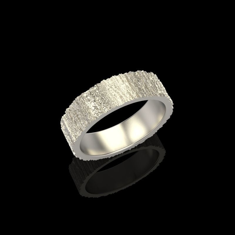 Rings  with tree bark texture 3dm stl 3D print model 3D print model_7