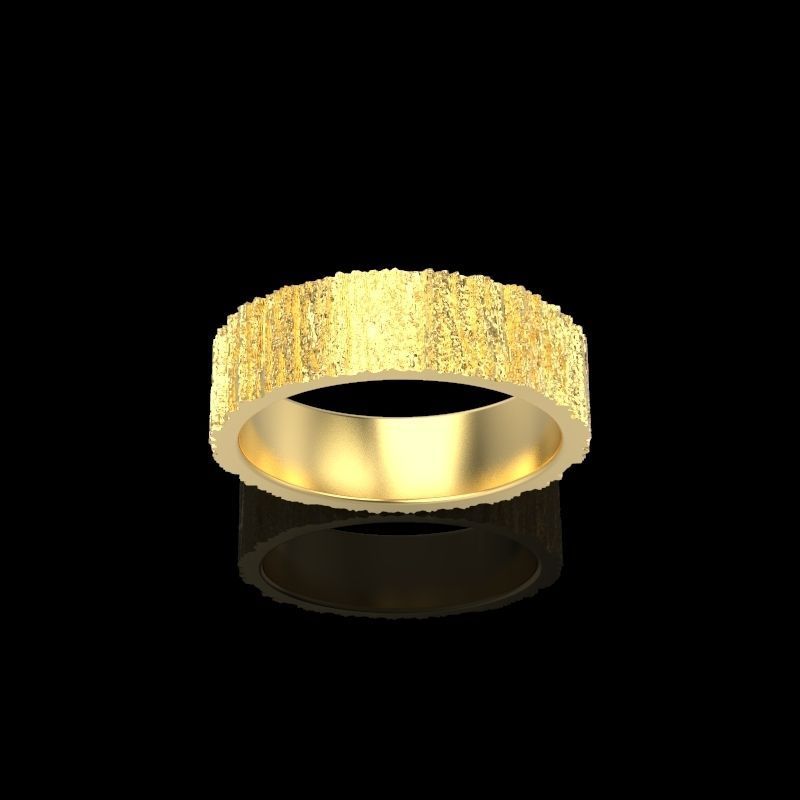 Rings  with tree bark texture 3dm stl 3D print model 3D print model_12