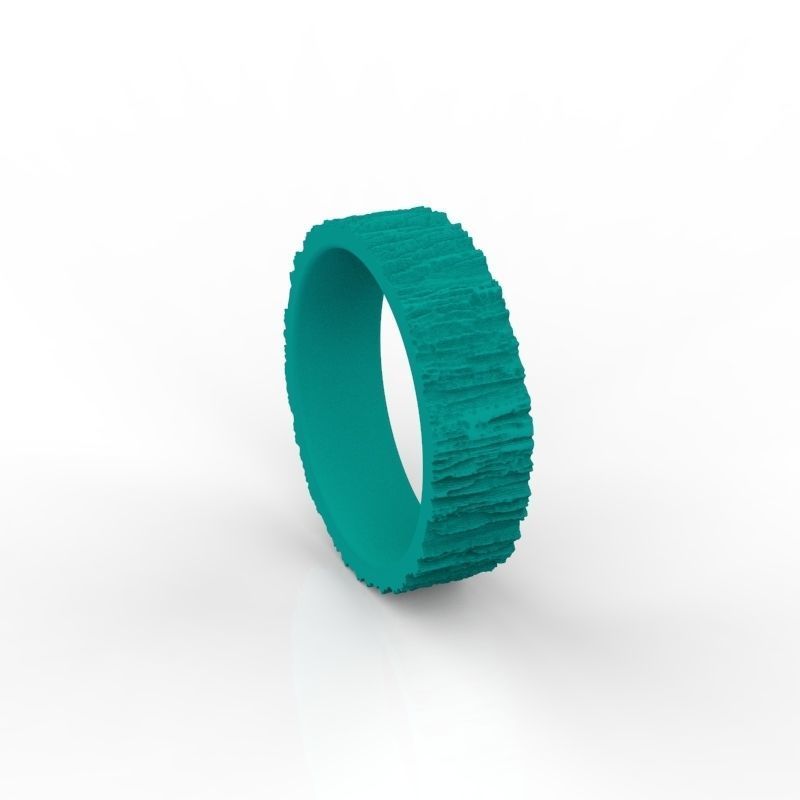 Rings  with tree bark texture 3dm stl 3D print model 3D print model_17