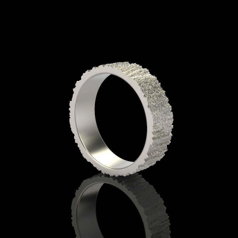 Rings  with tree bark texture 3dm stl 3D print model 3D print model_10
