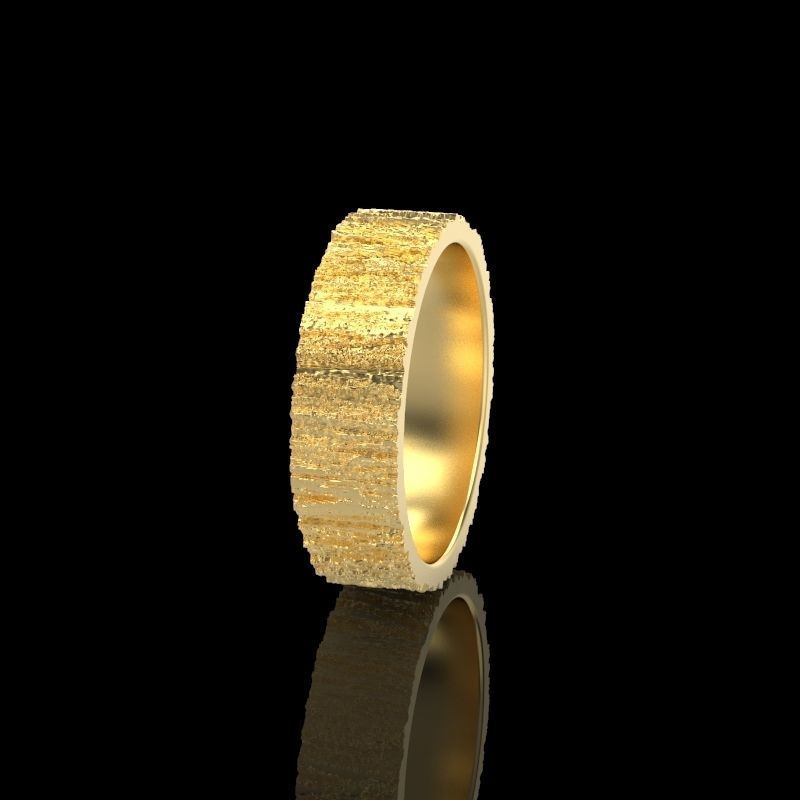 Rings  with tree bark texture 3dm stl 3D print model 3D print model_14
