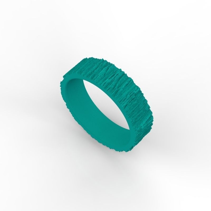 Rings  with tree bark texture 3dm stl 3D print model 3D print model_16