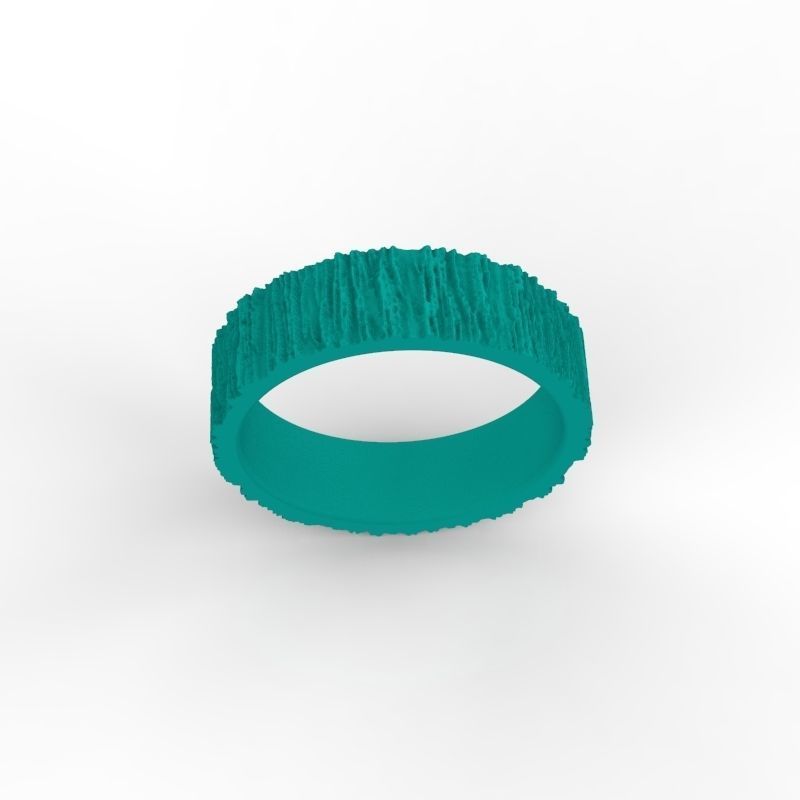 Rings  with tree bark texture 3dm stl 3D print model 3D print model_15