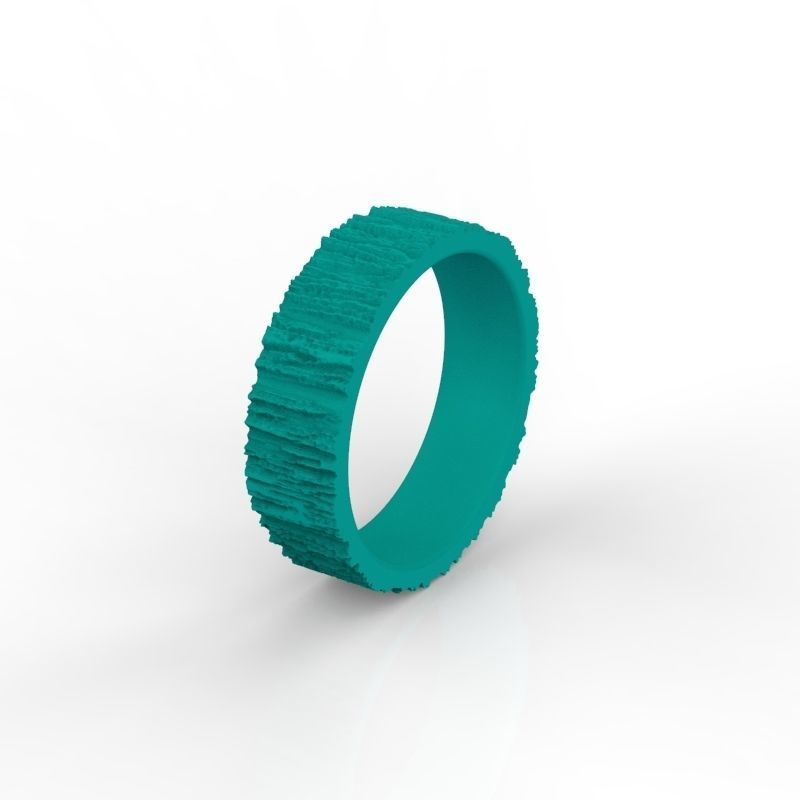 Rings  with tree bark texture 3dm stl 3D print model 3D print model_19
