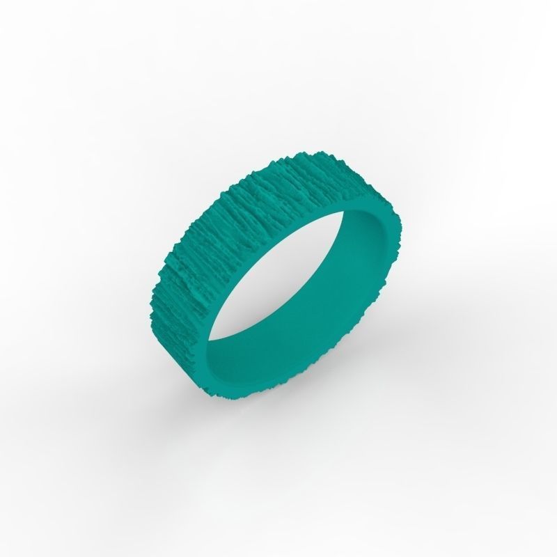 Rings  with tree bark texture 3dm stl 3D print model 3D print model_22