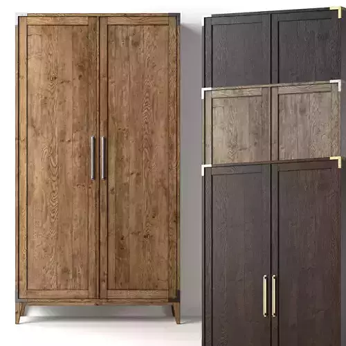 CAYDEN CAMPAIGN PANEL DOUBLE-DOOR CABINET