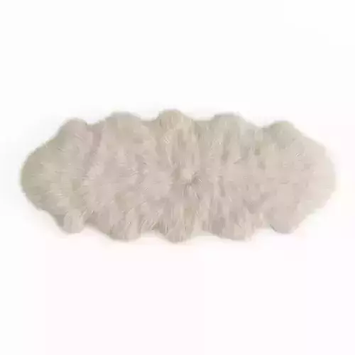 Fluffy decorative carpet made of Icelandic sheepskin fur