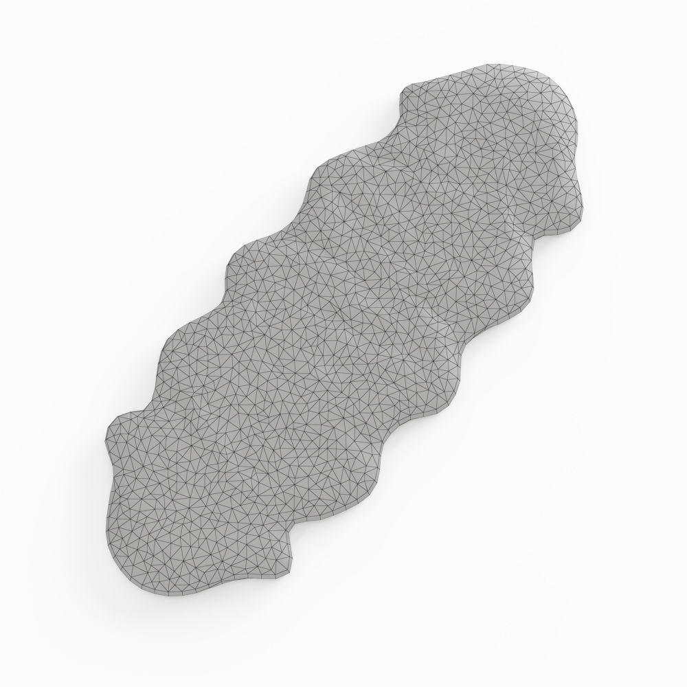 Fluffy decorative carpet made of Icelandic sheepskin fur 3D model_4