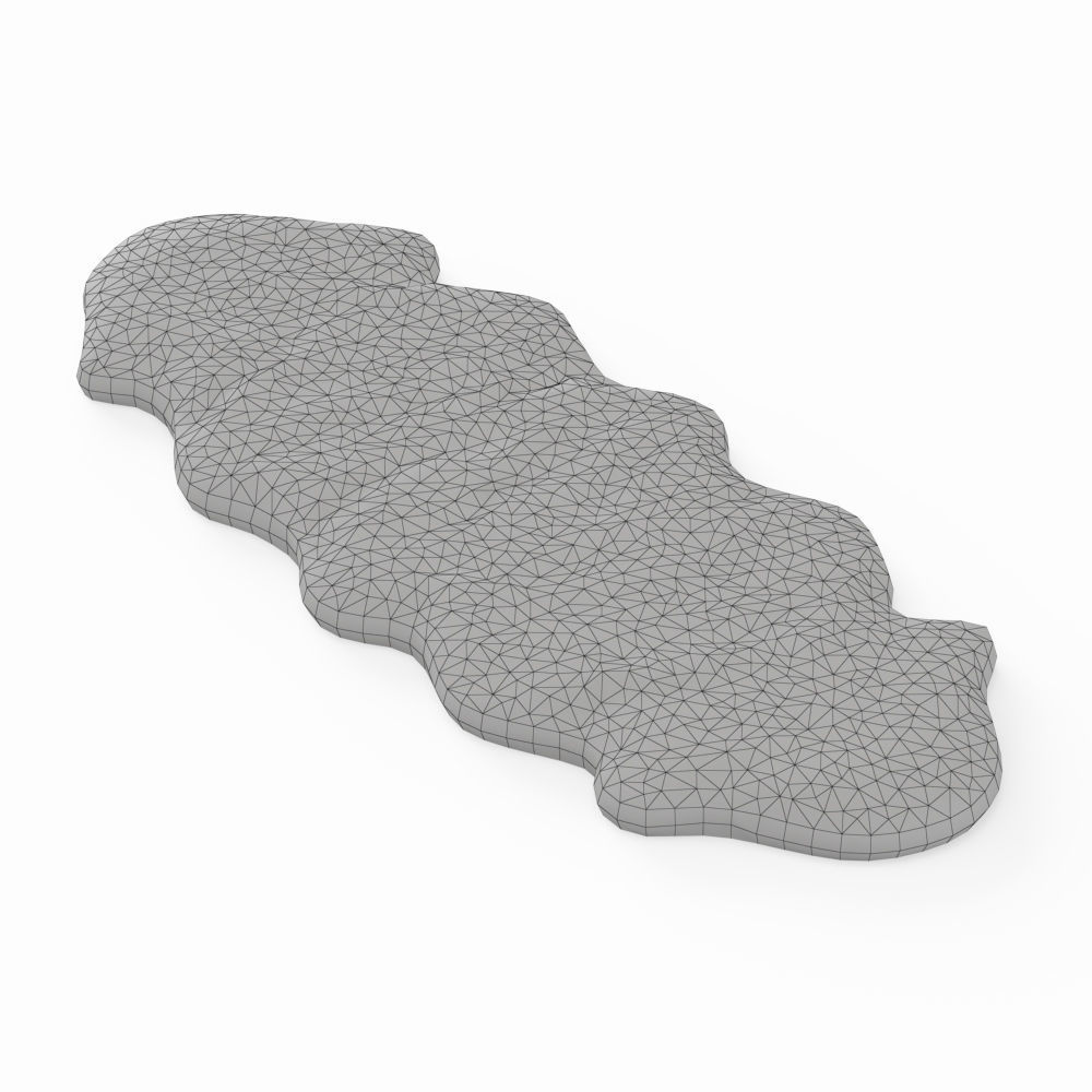 Fluffy decorative carpet made of Icelandic sheepskin fur 3D model_5