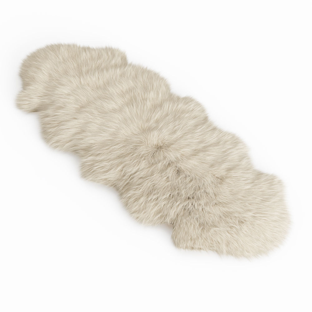 Fluffy decorative carpet made of Icelandic sheepskin fur 3D model_2