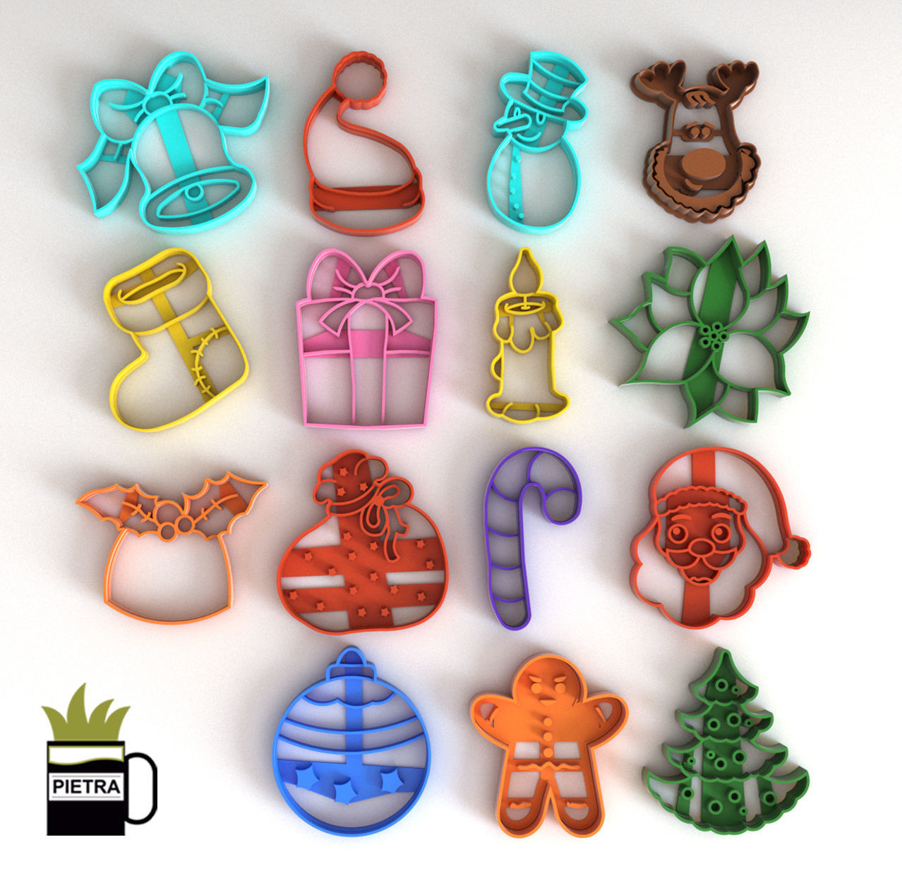 MOLDE CORTANTE PARA GALLETAS FONDANT NAVIDAD 3D print model_1