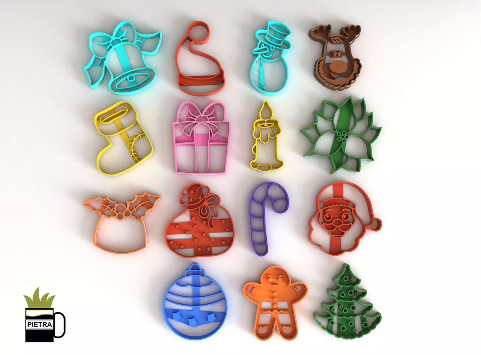 MOLDE CORTANTE PARA GALLETAS FONDANT NAVIDAD 3D print model_0